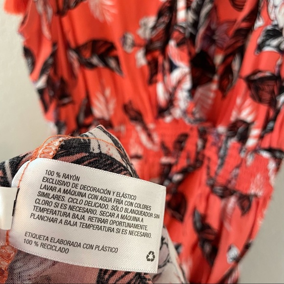 Xhilaration Orange Plus High Low Floral Dress 1X - Picture 4 of 4